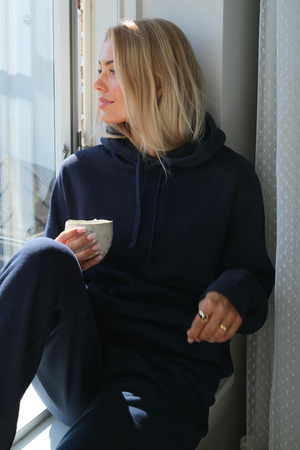 Sweat à capuche essentiel - Marine