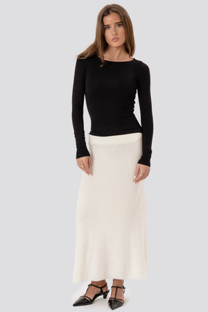 Nova Knit Skirt - White