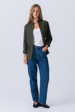 Boyfriend Oxford Shirt - Green foncé