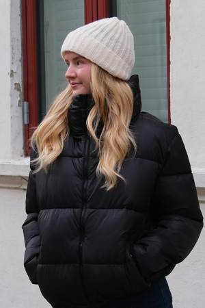 Bonnet côtelé - Beige clair