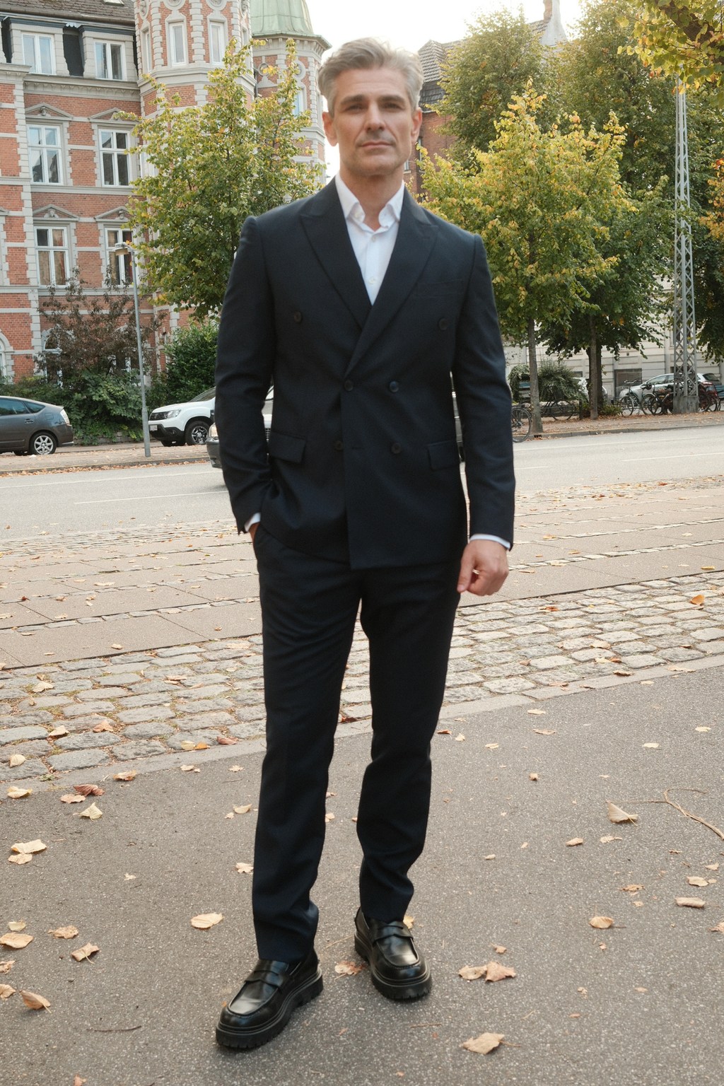 Premium Double-breasted Suit (Black)