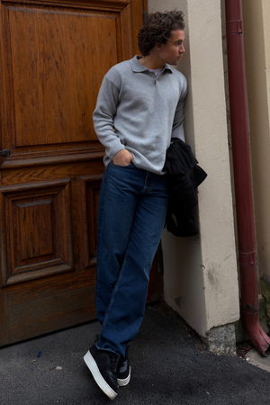 Jeans en ajustement détendu - denim bleu foncé