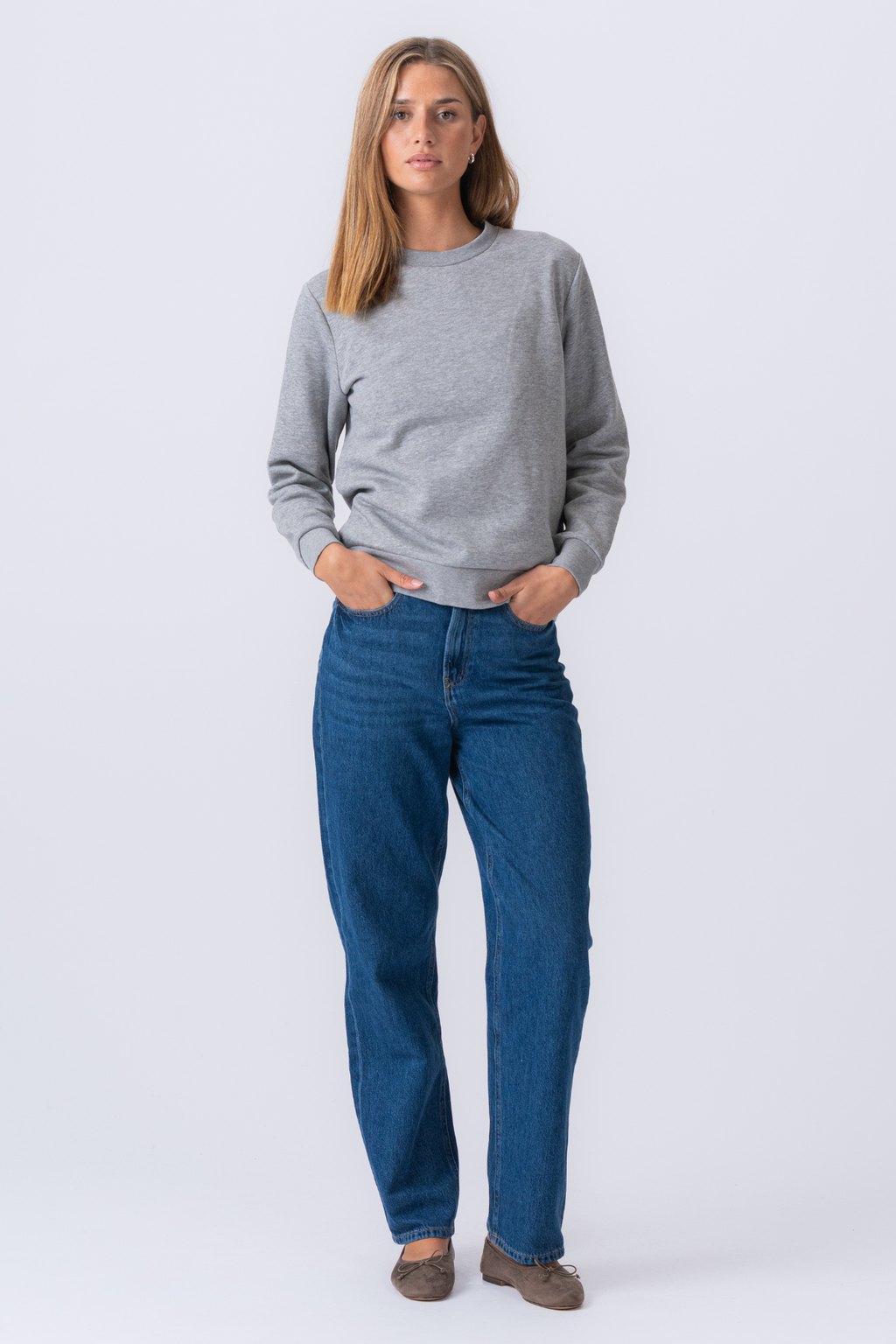 Col rond essentiel - Gris Mélange