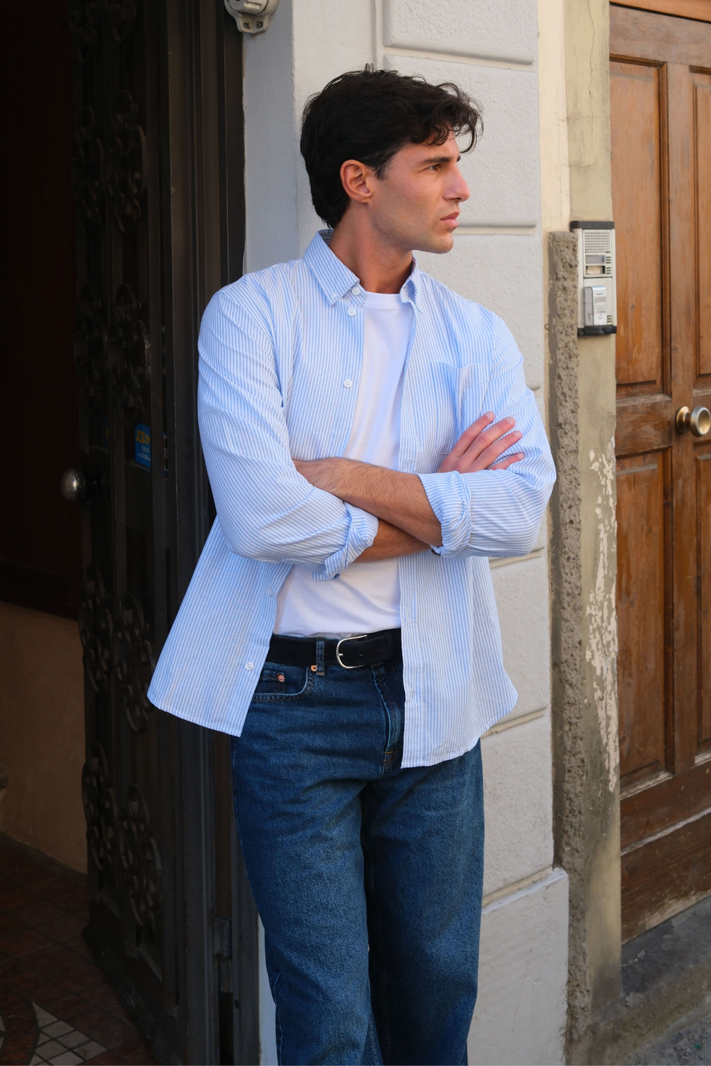 Jeans en ajustement détendu - denim bleu foncé