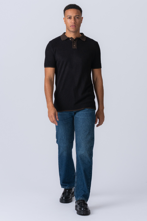 Knitted Polo - Black