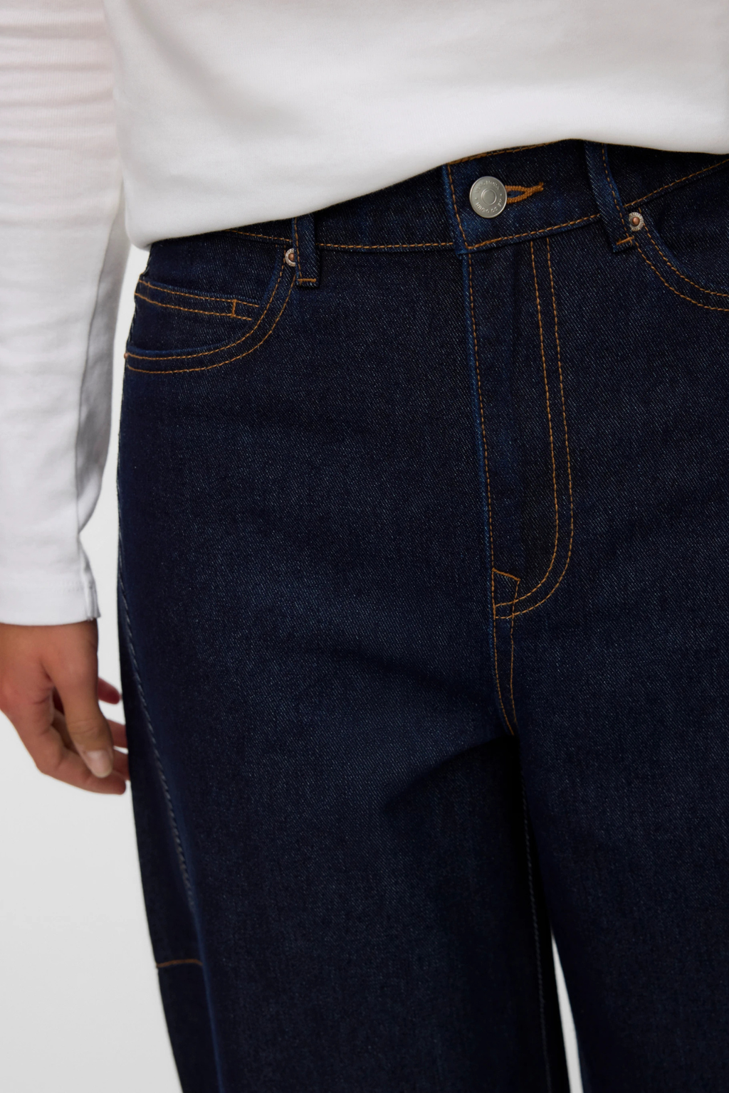 Kaitlin Wide Barrel Jeans -  Dark Blue Denim