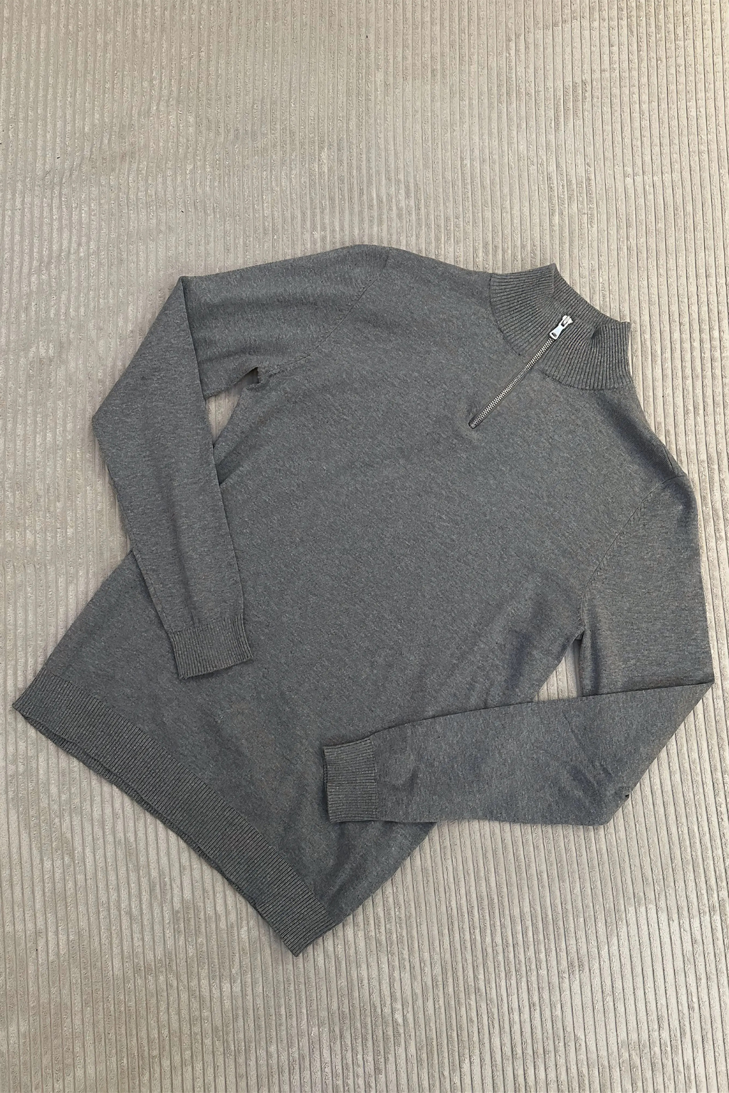 Pullover Half Zip - Mélange gris