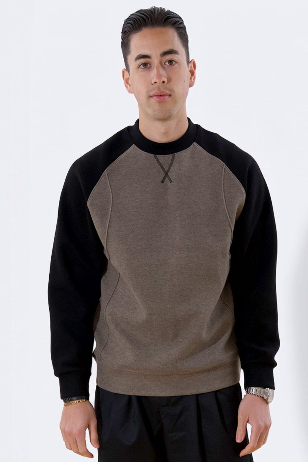 Pull à manches raglan - Vert poussiéreux