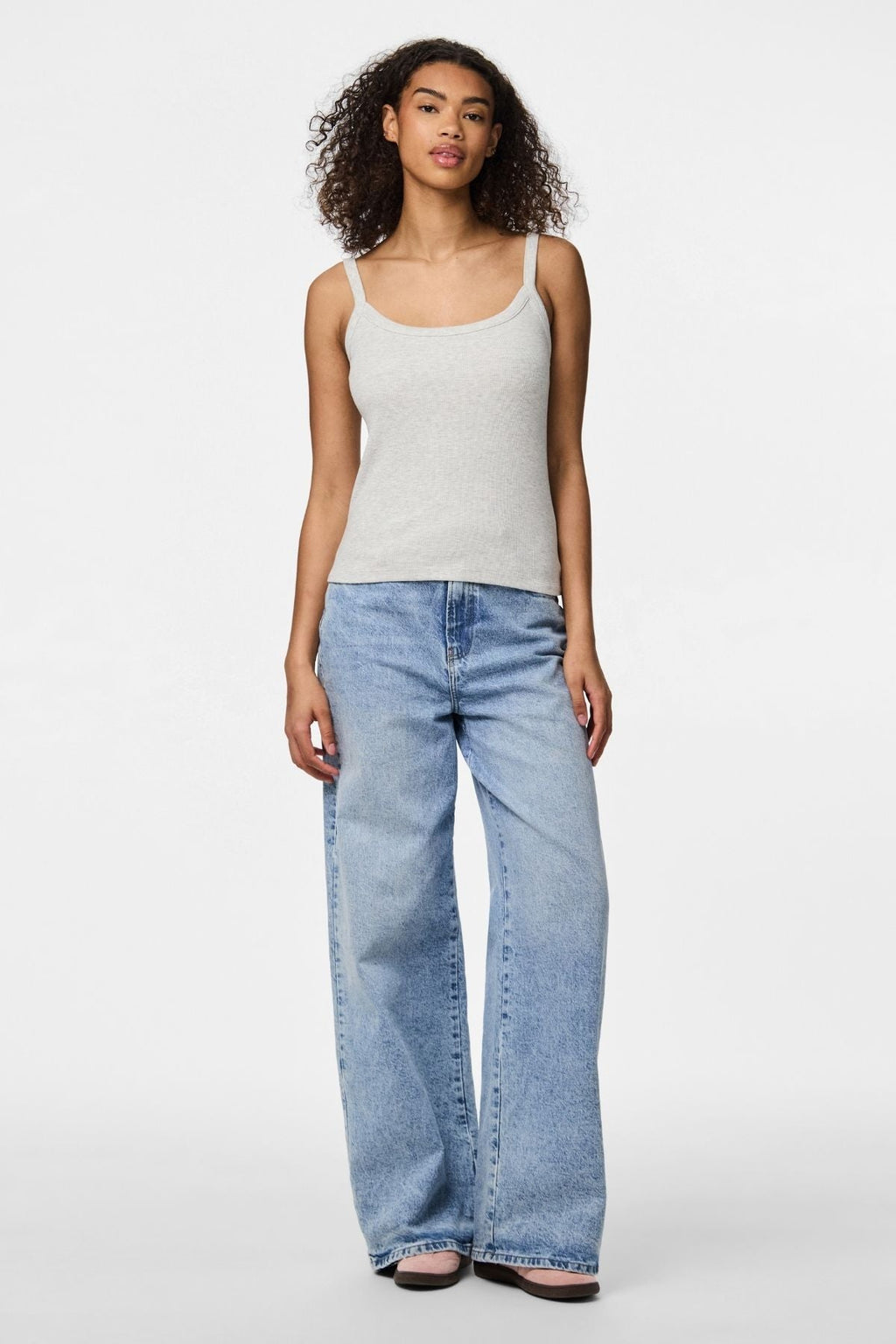 May Strap Top - Melange gris clair