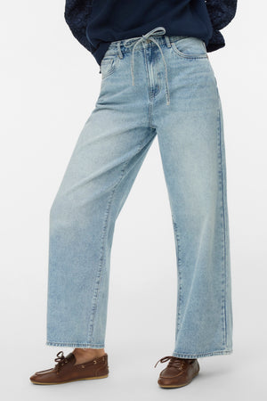 Wien Wide Belt Jeans -  Light Blue Denim