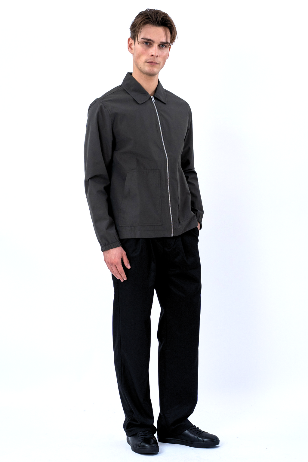 Veste courte zippée - Gris