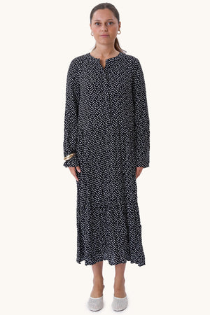 Robe Anna à manches longues - noir