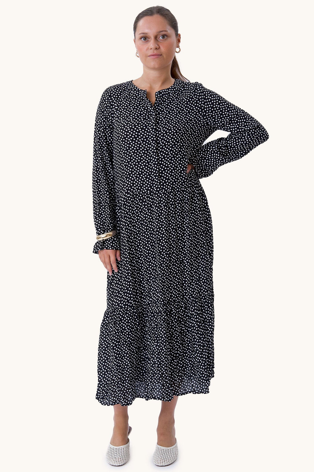 Robe Anna à manches longues - noir