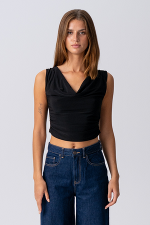 Elisa Waterfall Top - Black
