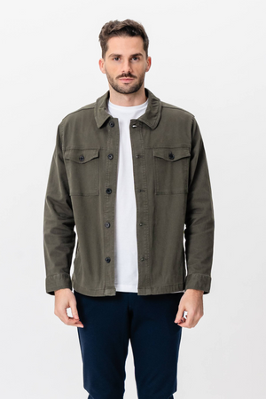 Twill Overshirt - Dark Olive