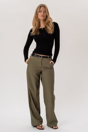 Talia Baggy Pants - Kaki