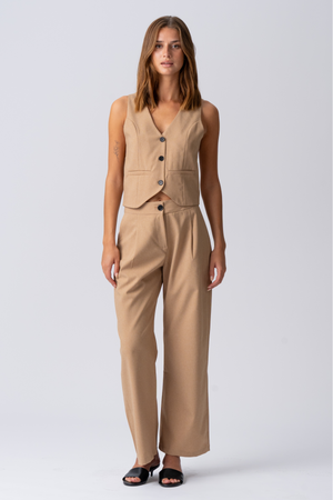 Natalie Vest and Pants (Light Brown) - Package deal