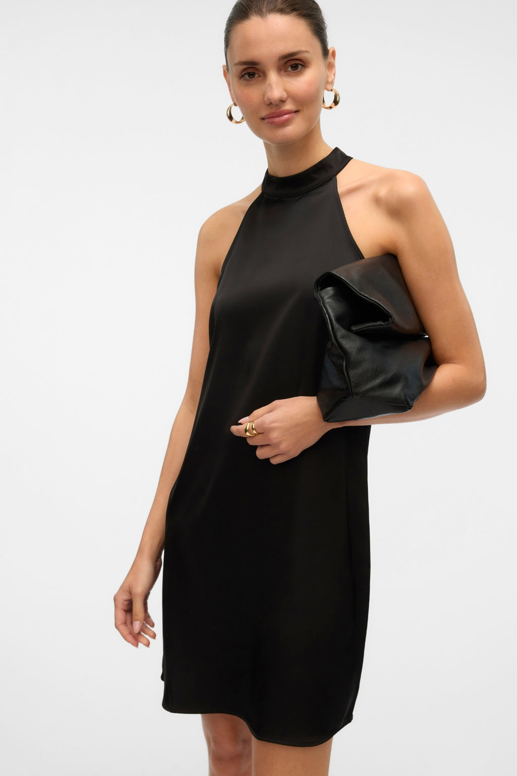 Robe courte Elena Halter Neck - Black