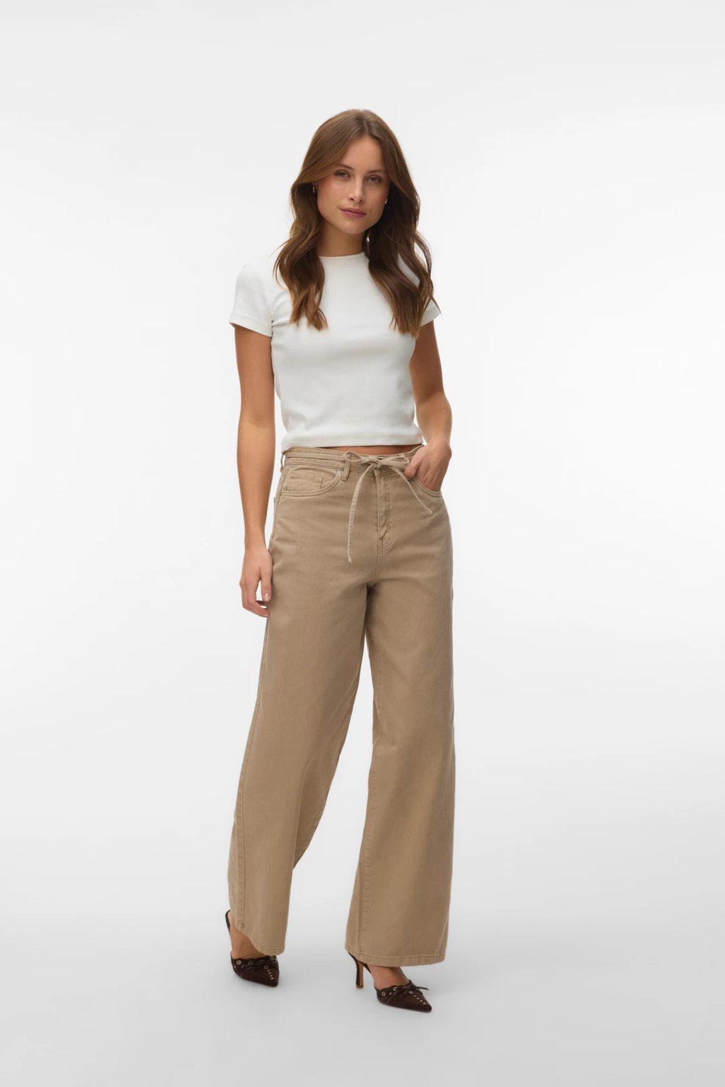 Wien Wide Belt Color Jeans - Vison Argenté