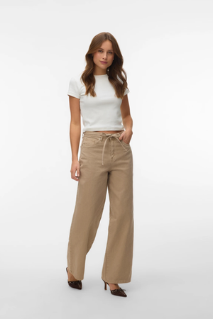 Wien Wide Belt Color Jeans - Vison Argenté