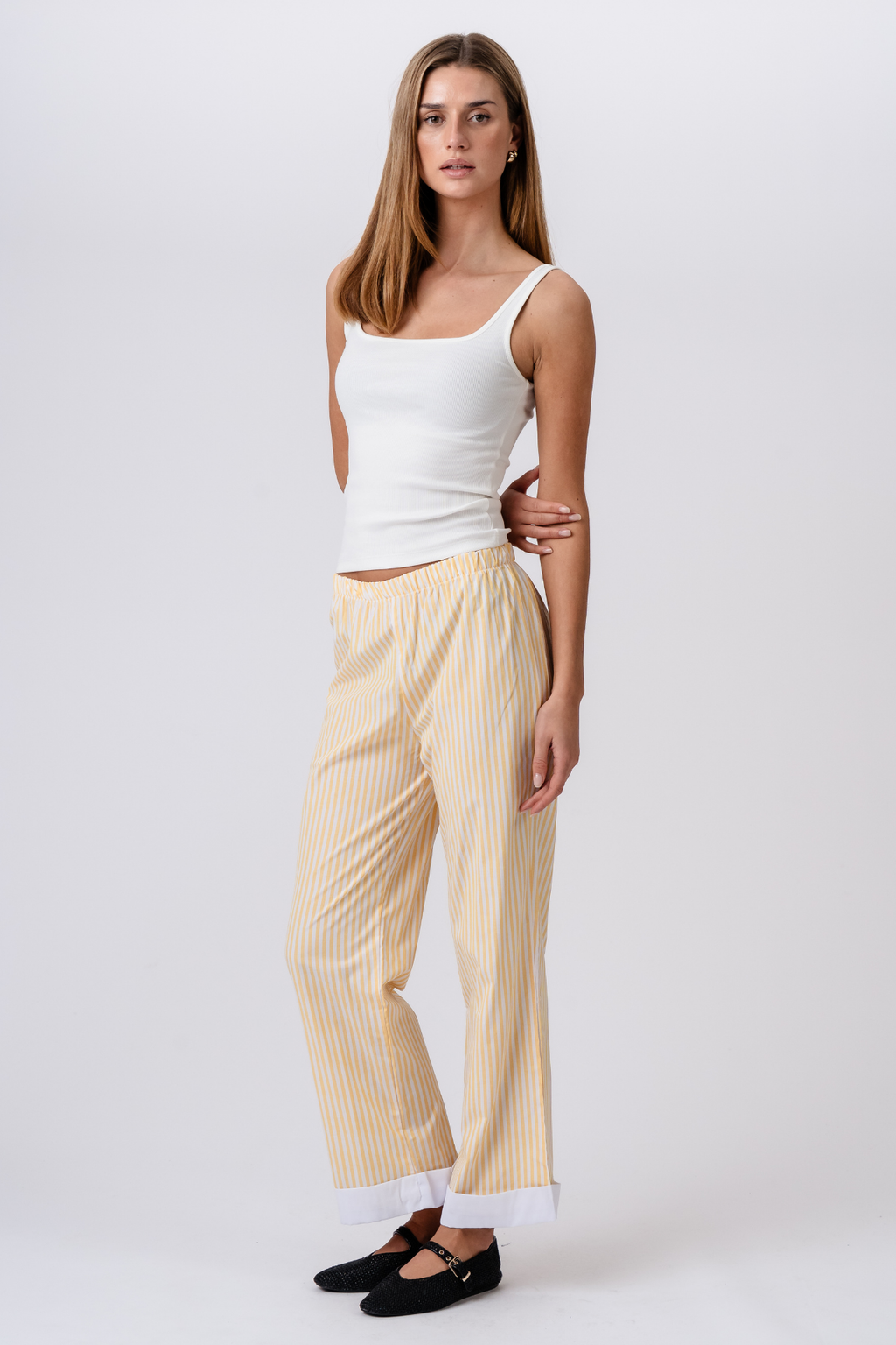 Layla Striped Pants - Jaune