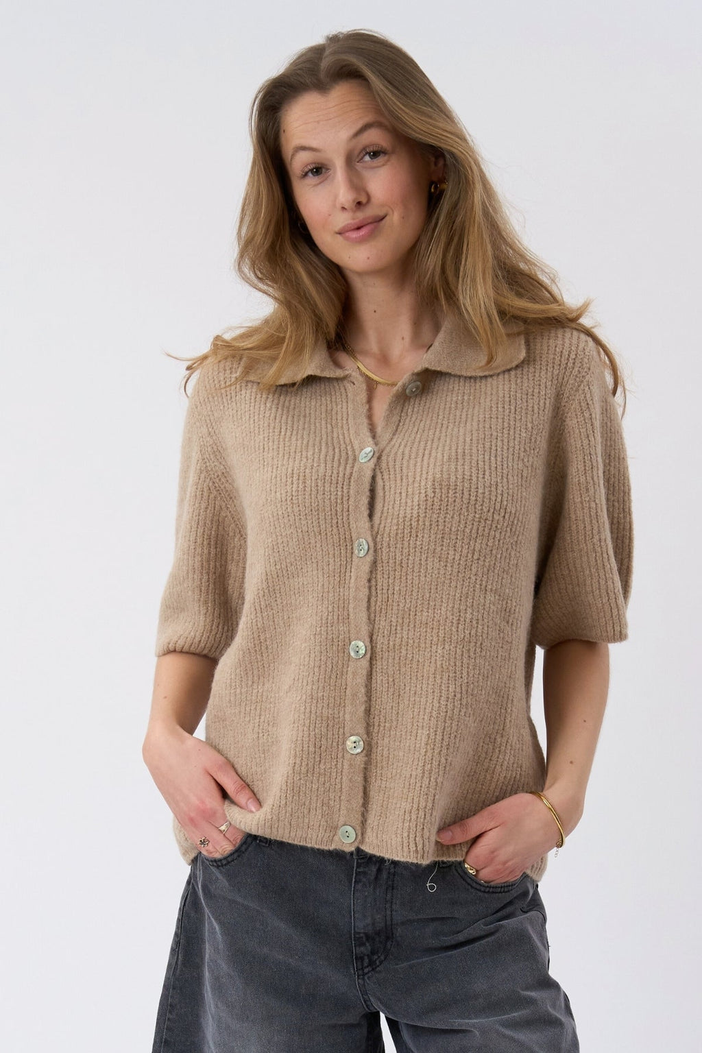 Alba Polo Knit - Beige