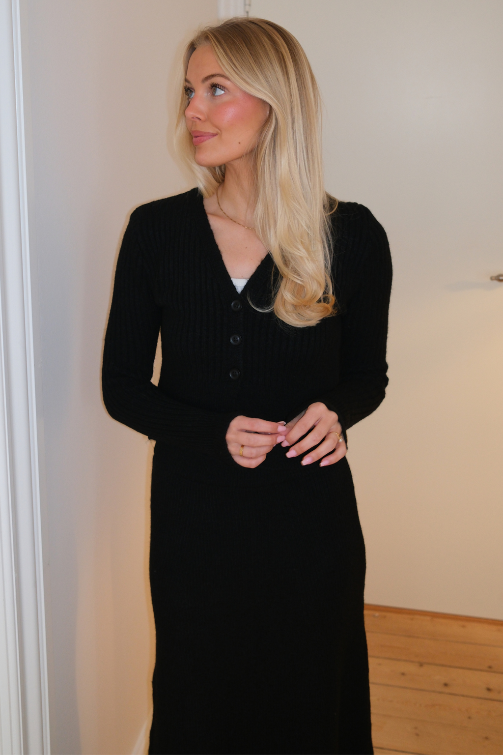 Chemisier Nova Tie en tricot - Noir