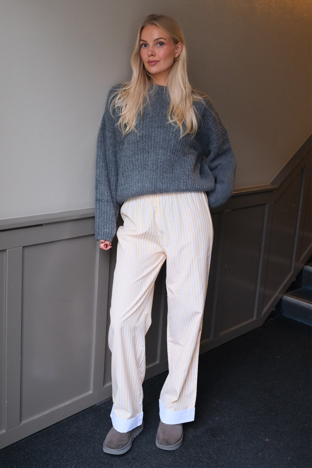 Layla Striped Pants - Jaune