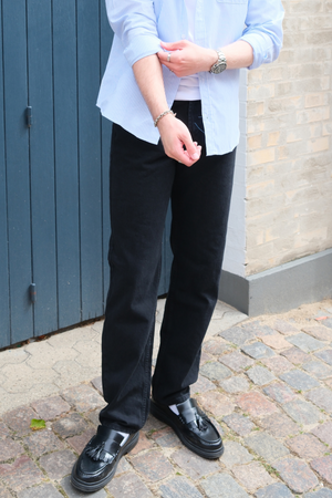 Jeans en ajustement détendu - noir solide