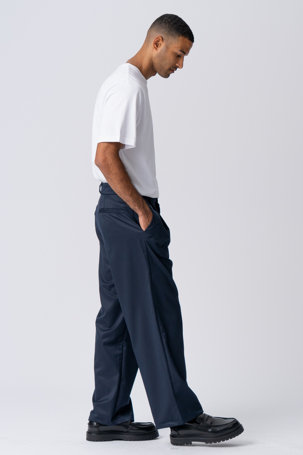 Costume large plissé Pants - Marine