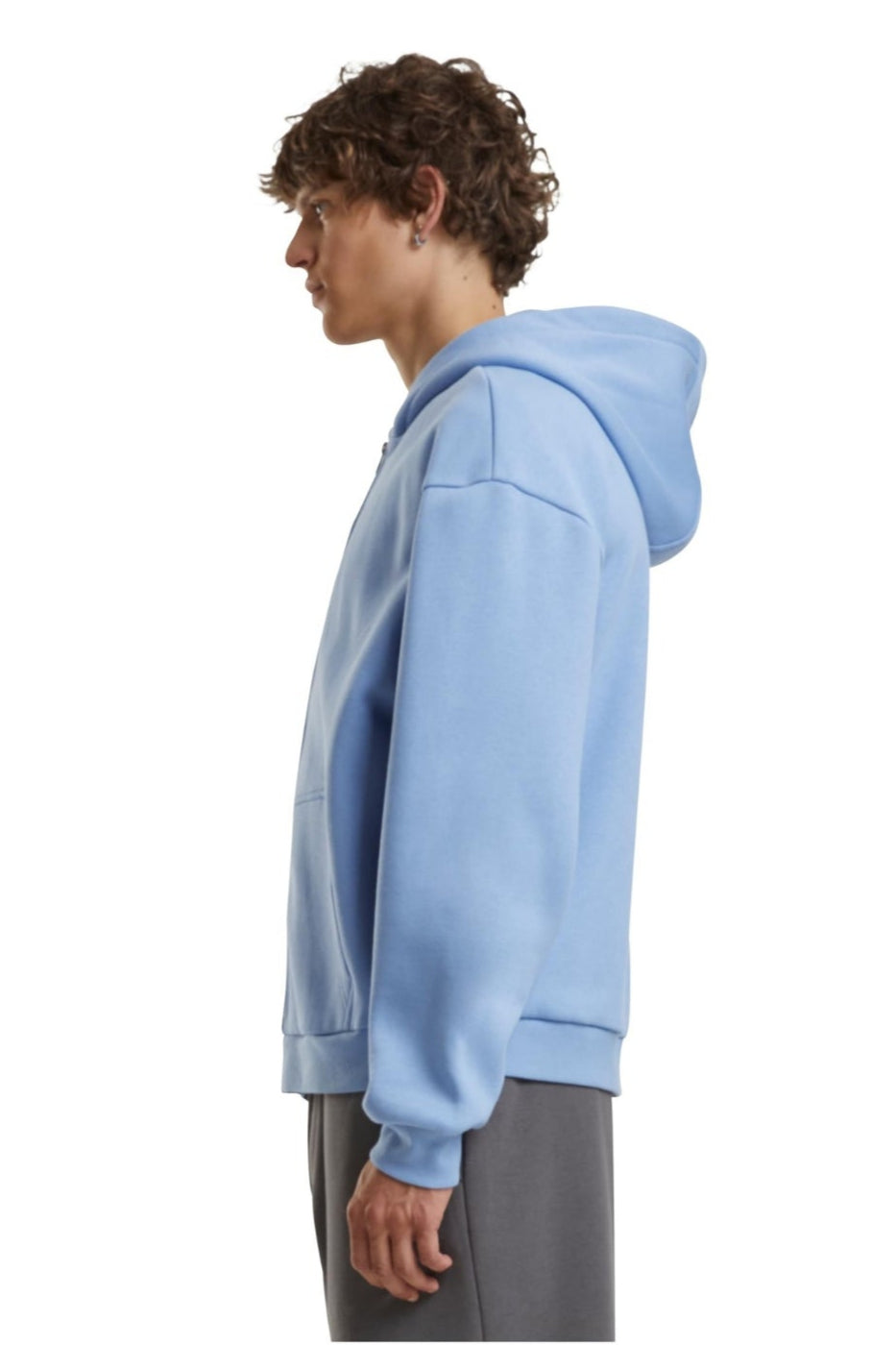 Sweat à capuche à zip quotidien - bleu poudre