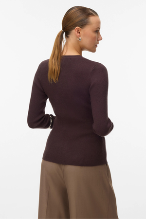 Cardigan tricot ukino o-cou - Plum au chocolat