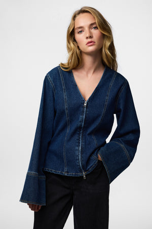 Flora Denim Shirt - Dark Blue Denim