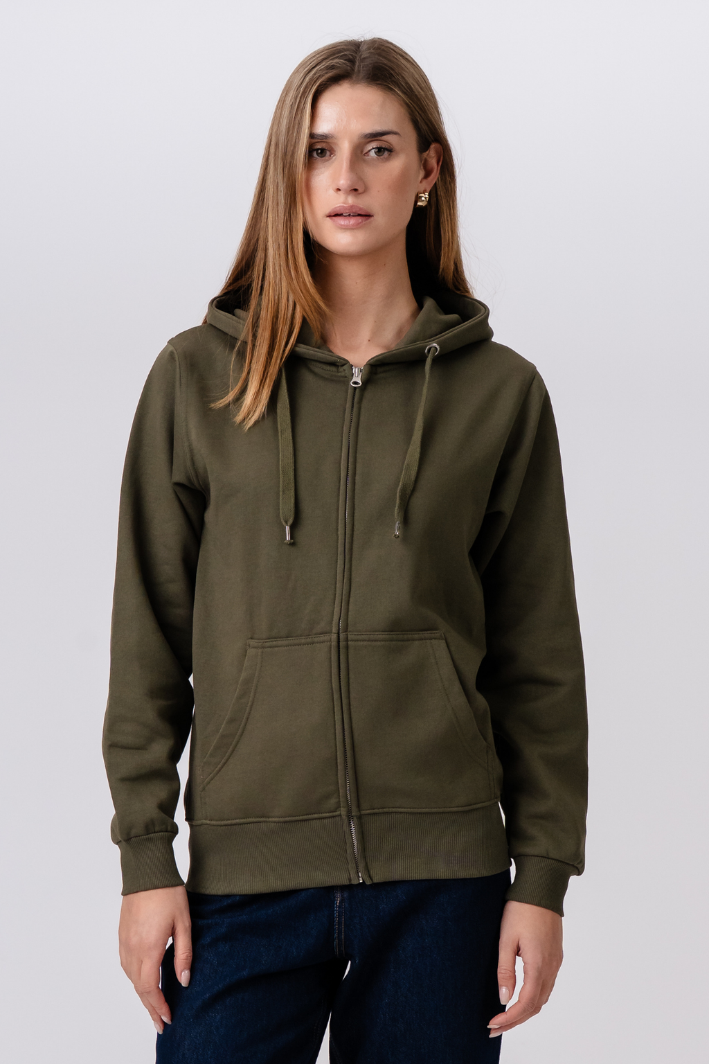 Basic Hoodie zip - Armée