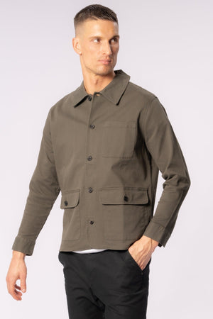 Veste de chemise à serre - Olive foncée