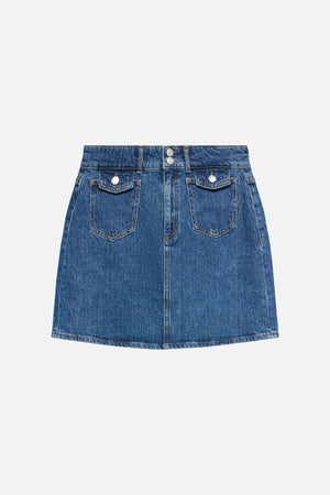 Tessa Pocket Jupe courte - Denim bleu moyen