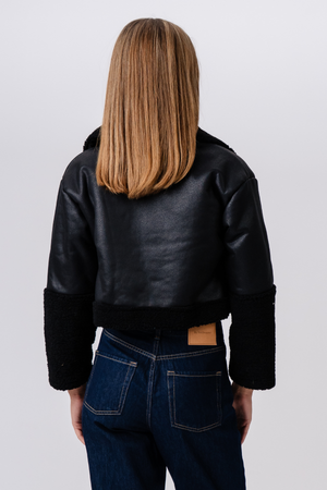 Daisy Shearling Jacket - Black/Black