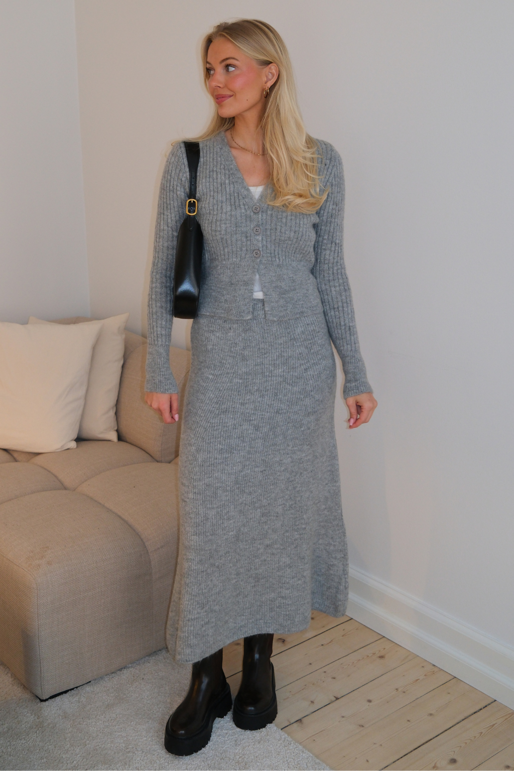 Chemisier Nova Tie en tricot - Gris