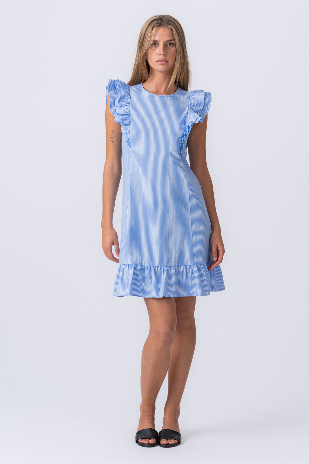 Aila Dress - Little Boy Blue / White