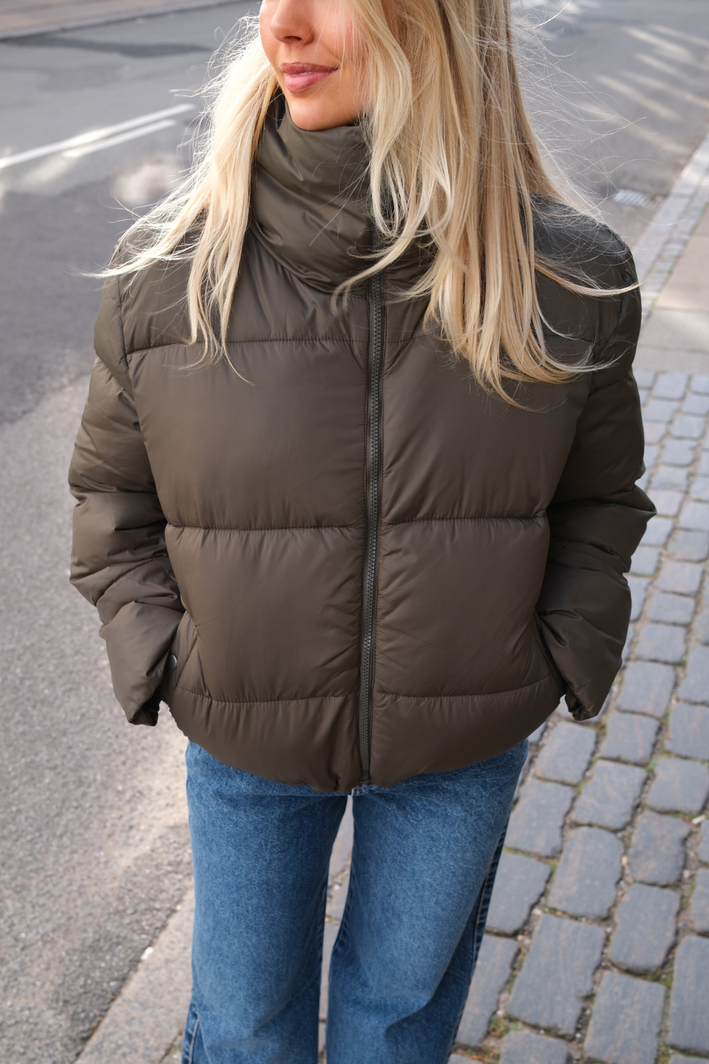 Veste bouffante courte - Olive