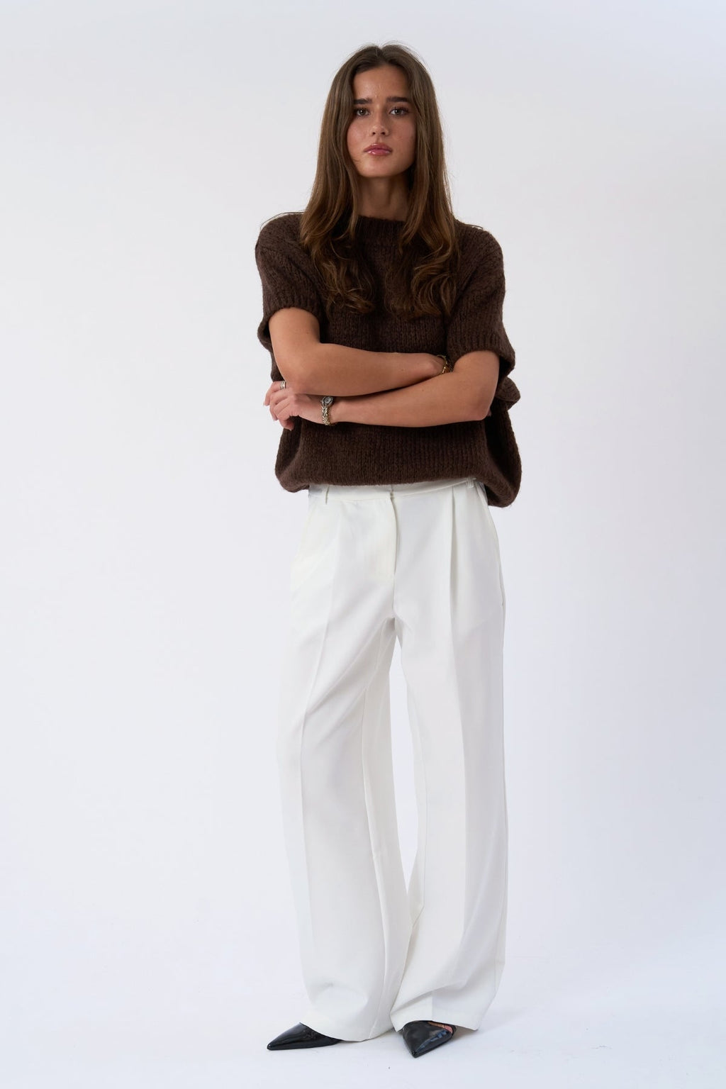 Tricot à manches courtes Chloé - Chocolat