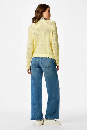 Cardigan en tricot à col rond Scout - Vanille française