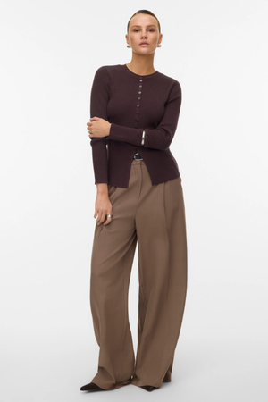 Cardigan tricot ukino o-cou - Plum au chocolat