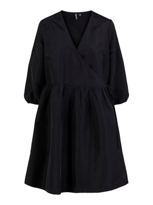 Jylla 3/4 robe enveloppe - noir