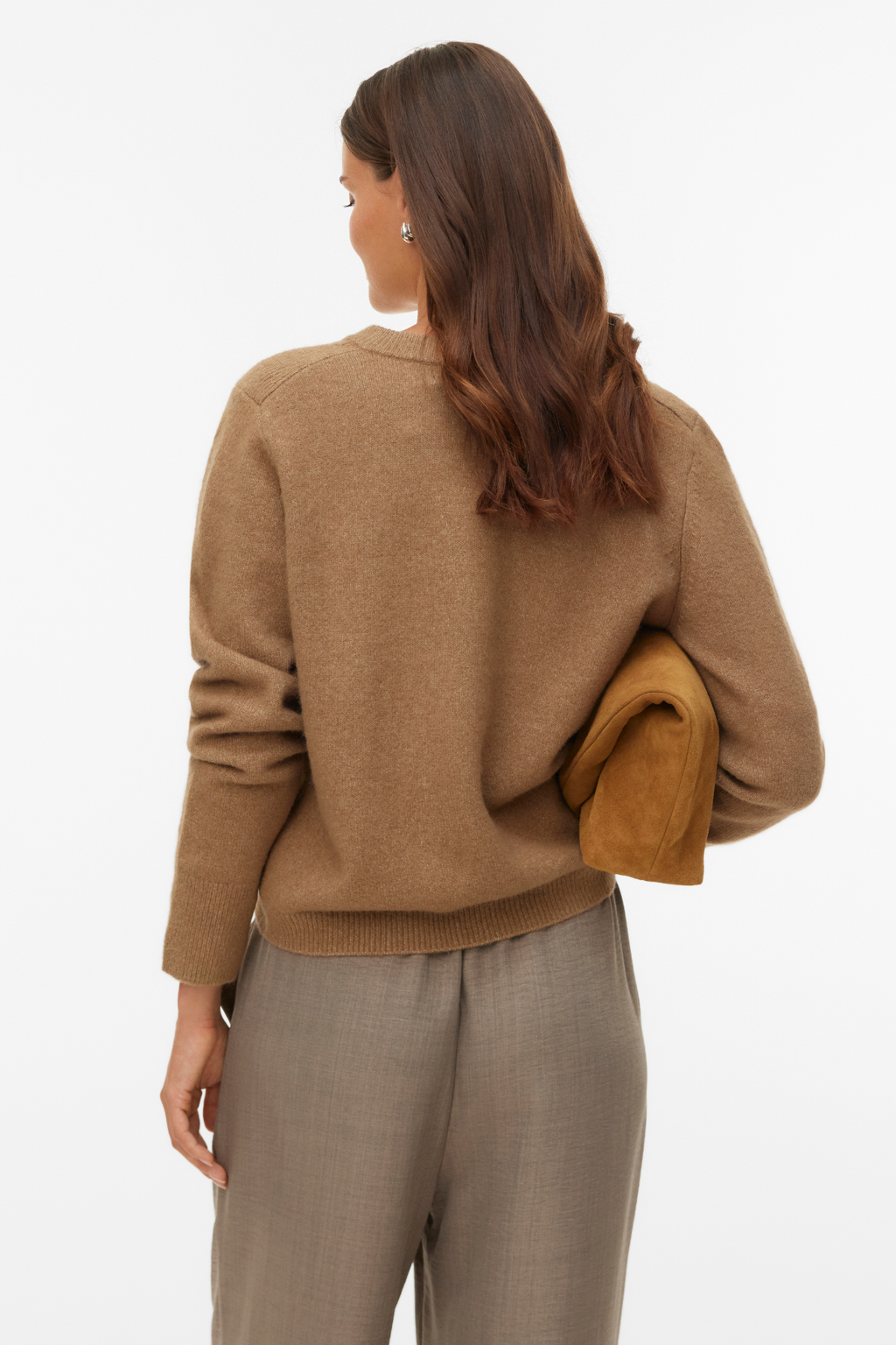 Cardigan court boutonné Fiona - Silver Mink Melange