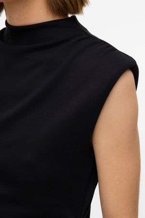 Robe courte à col montant Nelli - Noir