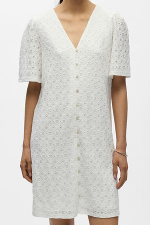 Laila V-Neck Dress - Cloud Dancer