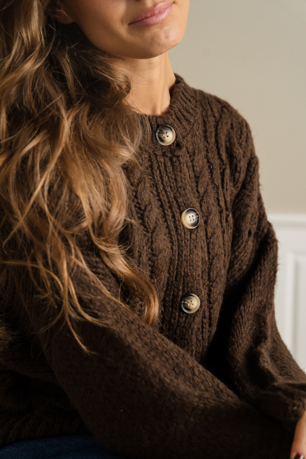 Tricot Botton - Marron