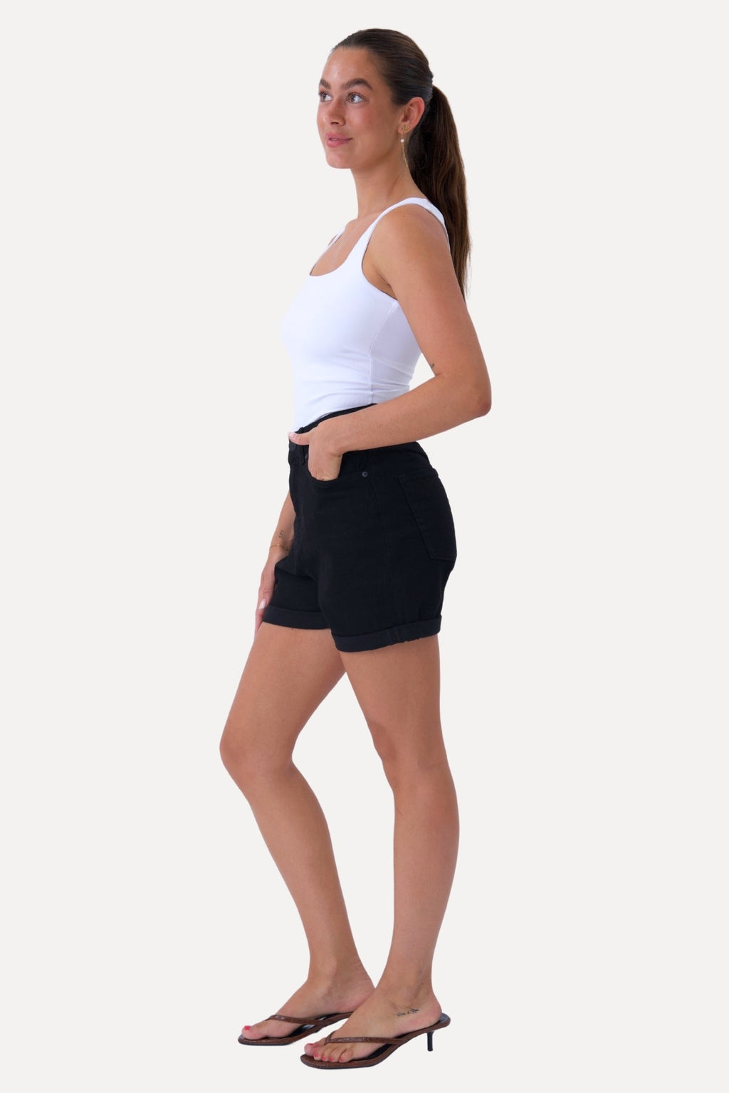 Le shorts de jean de performance originaux - Denim noir
