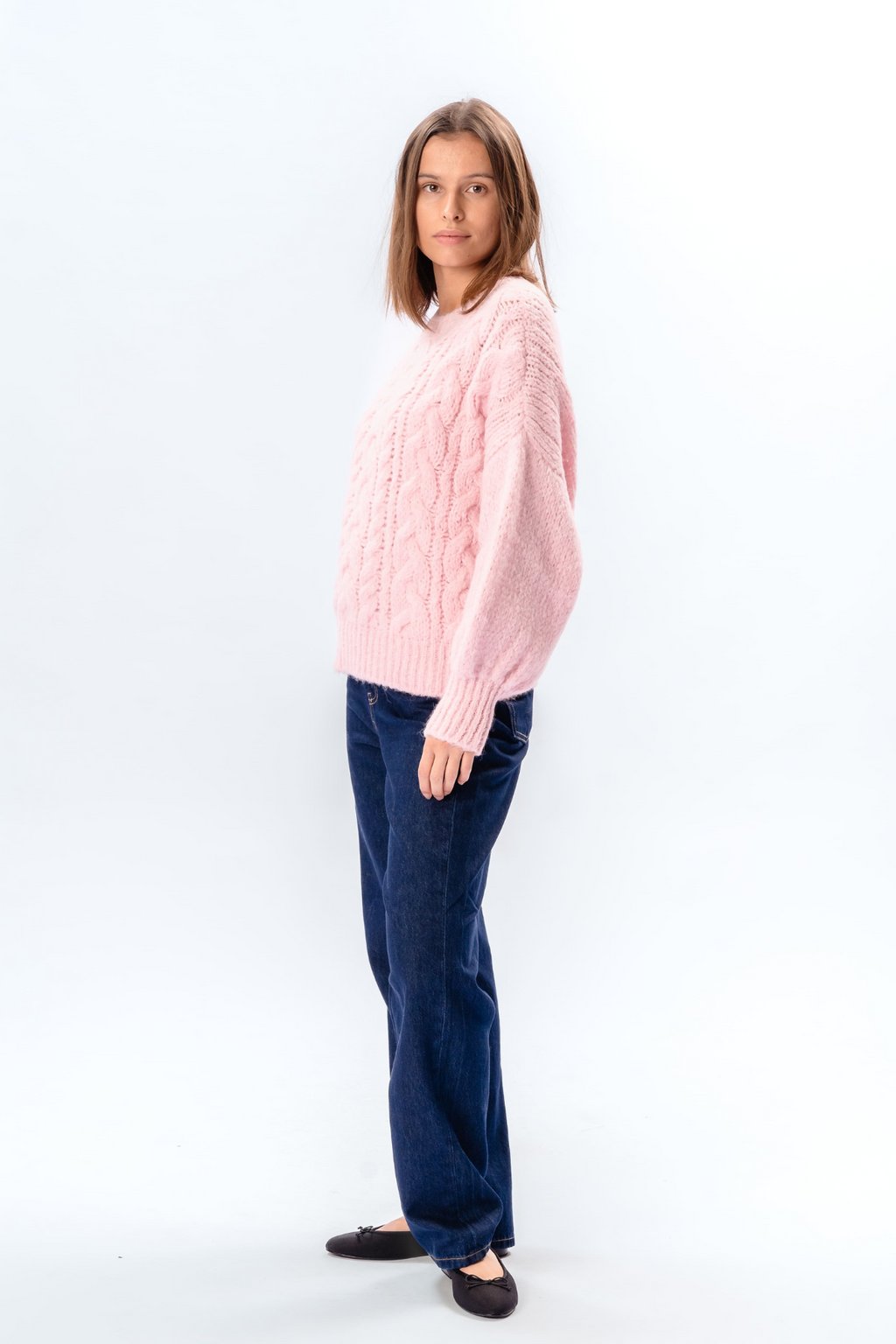 Emma Cable Knit - Candy pink